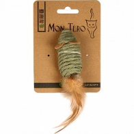 Mon Tero Игрушка для кошек "Мышь" с перьями, с кошачьей мятой, 7,6см