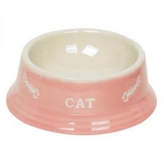 Nobby Миска керамика "Cat" розовая с рисунком 14*4,8см