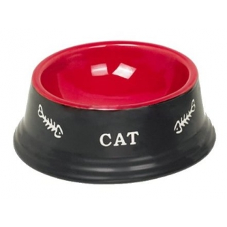 Nobby Миска керамика "Cat" красная/черная с рисунком 14*4,8см