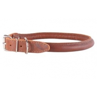 Collar Soft Ошейник кожаный круглый  для длинношерстных собак,  коричневый  9мм*20-25см