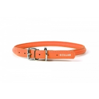 Collar Glamour  Ошейник  кожаный  круглый  для длинношерстных  собак, оранжевый 9мм 20-25см