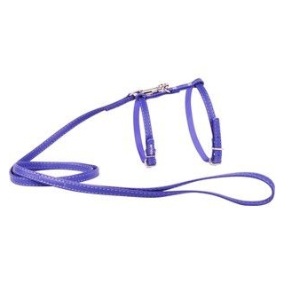 Collar Soft Шлейка с  поводком кожаная для кошек и  собак,  фиолетовая