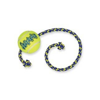 Kong Air Игрушка для собак Теннисный мяч с канатом средний