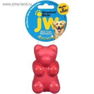 JW Игрушка для собак Медведь суперупрагий Мегаласт, резина, средняя