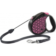 Поводок-рулетка Triol Flexi Life Pink, для собак, до 20 кг, трос, 5 м