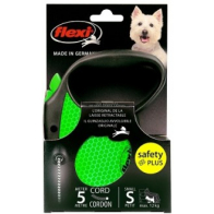 Flexi Limited Edition New Neon Reflect S Рулетка 5м для собак до 12кг, трос, зеленая