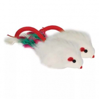Triol Мышь белая погремушка на пружинке