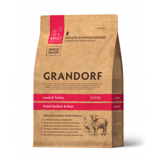 GRANDORF сухой корм для взрослых собак средних и крупных пород с ягненком и индейкой