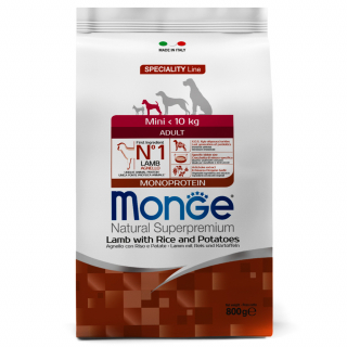 Monge Dog Speciality Line сухой корм для взрослых собак мелких пород, из ягненка с рисом