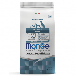 Monge Dog Speciality Line сухой корм для взрослых собак всех пород, форель и рис