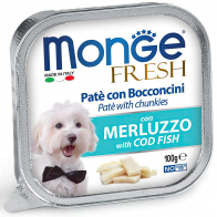 Monge Dog Fresh влажный корм для взрослых собак с треской, 100 г