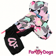 Дождевик для собак мелких пород ForMyDogs, черно-розовый, для девочек, размер 10/XS