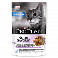 Pro Plan Nutri Savour Housecat влажный корм для домашних кошек, индейка в желе, 85 г 