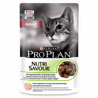 Pro Plan Nutri Savour Adult влажный корм для взрослых кошек, ягненок в желе, 85 г 