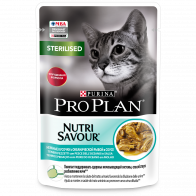 Pro Plan Nutri Savour Sterilised влажный корм для стерилизованных кошек, рыба в соусе, 85 г