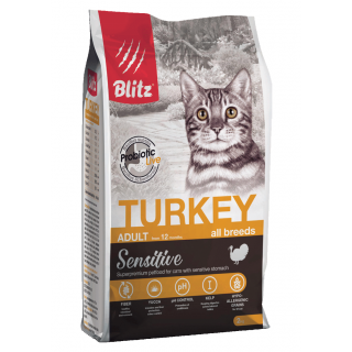 Blitz Sensitive Adult Cat сухой корм для взрослых кошек, с индейкой