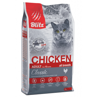 Blitz Classic Adult Cat сухой корм для взрослых кошек, с курицей