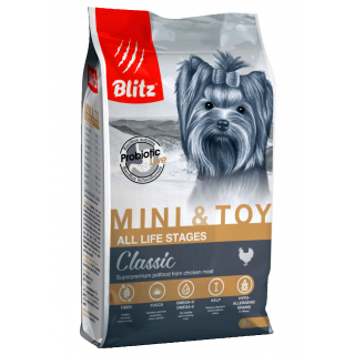 Blitz Classic Mini & Toy сухой корм для собак мелких и миниатюрных пород, с курицей