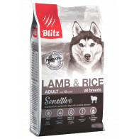 Blitz Sensitive Adult Dog сухой корм для взрослых собак всех пород, с ягненком и рисом, 2 кг