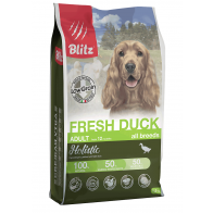 Blitz Holistic Adult Dog сухой низкозерновой корм для взрослых собак, свежая утка, 500 г