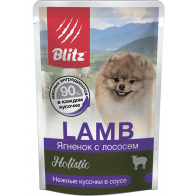 Blitz Holistic Adult Dog влажный корм для собак мелких пород, ягненок с лососем, 85 г