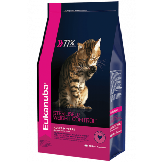 Eukanuba Sterilised Cat сухой корм для стерилизованных кошек для поддержания оптимального веса, с птицей
