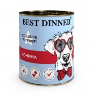 Best Dinner Vet Profi Gastro влажный корм для собак и щенков с 6 месяцев, профилактика болезней ЖКТ, с кониной, 340 г