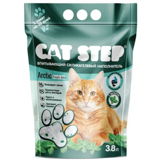 Cat Step Arctic Fresh Mint впитывающий наполнитель для кошачьих туалетов, силикагель, мятный 3,8 л