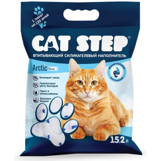 Cat Step Arctic Blue впитывающий наполнитель для кошачьих туалетов, силикагель 