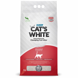 Cat's White Natural комкующийся наполнитель для кошачьих туалетов, 5 л