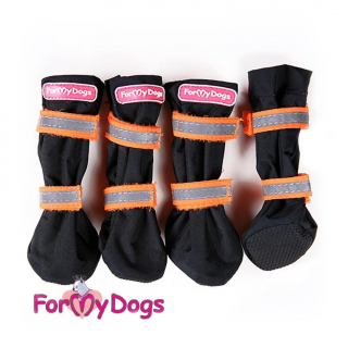 Высокие сапоги для собак ForMyDogs, черно-оранжевые 