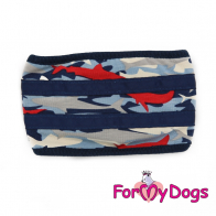 Трусы-полоска гигиенические для небольших собак "Камуфляж" ForMyDogs, для мальчиков, синие, размер 14/М