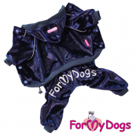 Костюм велюровый для собак малых пород ForMyDogs, синий, унисекс, размер 18/XL