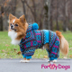 Утепленный костюм "Сканди" для собак малых и средних пород, черно-голубой, унисекс, размер 18