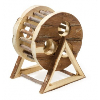 Беговое колесо для мелких грызунов из натурального необработанного дерева, диаметр 14 см