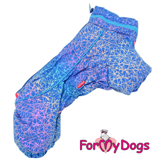 Зимний комбинезон "Паутинка" для собак малых пород ForMyDogs, для мальчиков, синий, размер 10/XS