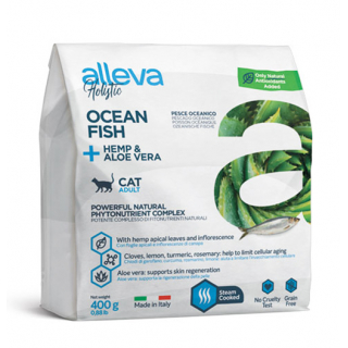 Alleva Equilibrium Holistic. Сухой корм для взрослых кошек с океанической рыбой, коноплей и алое вера