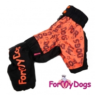Комбинезон "For My Dogs" черно/оранжевый для девочки